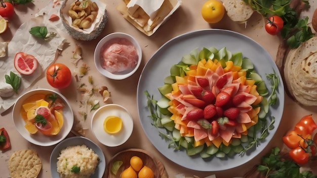 Taliz pełen kolorowych potraw